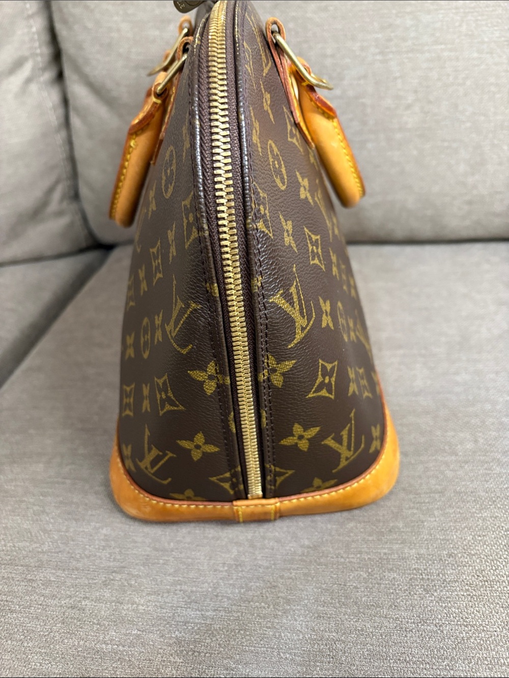 Louis Vuitton Alma Monogram Canvas Satchel Bag with COA - Picture 7 of 16